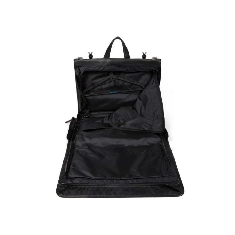 Piquadro Opvouwbare leren kledingtas Black Heren