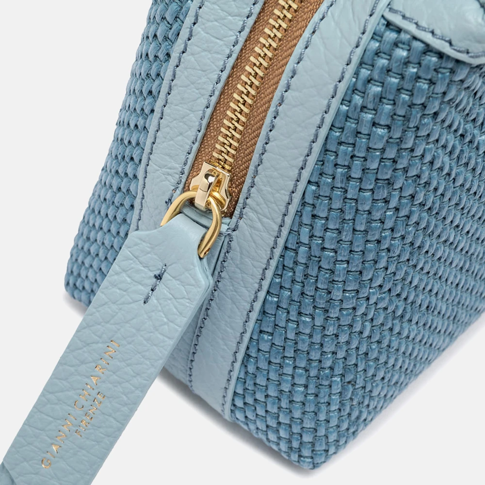 Gianni Chiarini Heldere Blauwe Alifa Stro Handtas Blue Dames