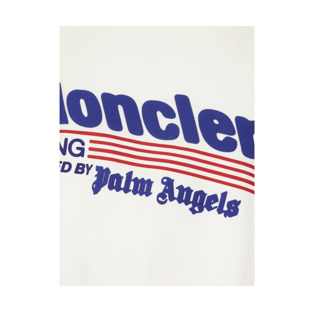 Moncler Witte Palm Angels Crew Neck T-shirt White Heren