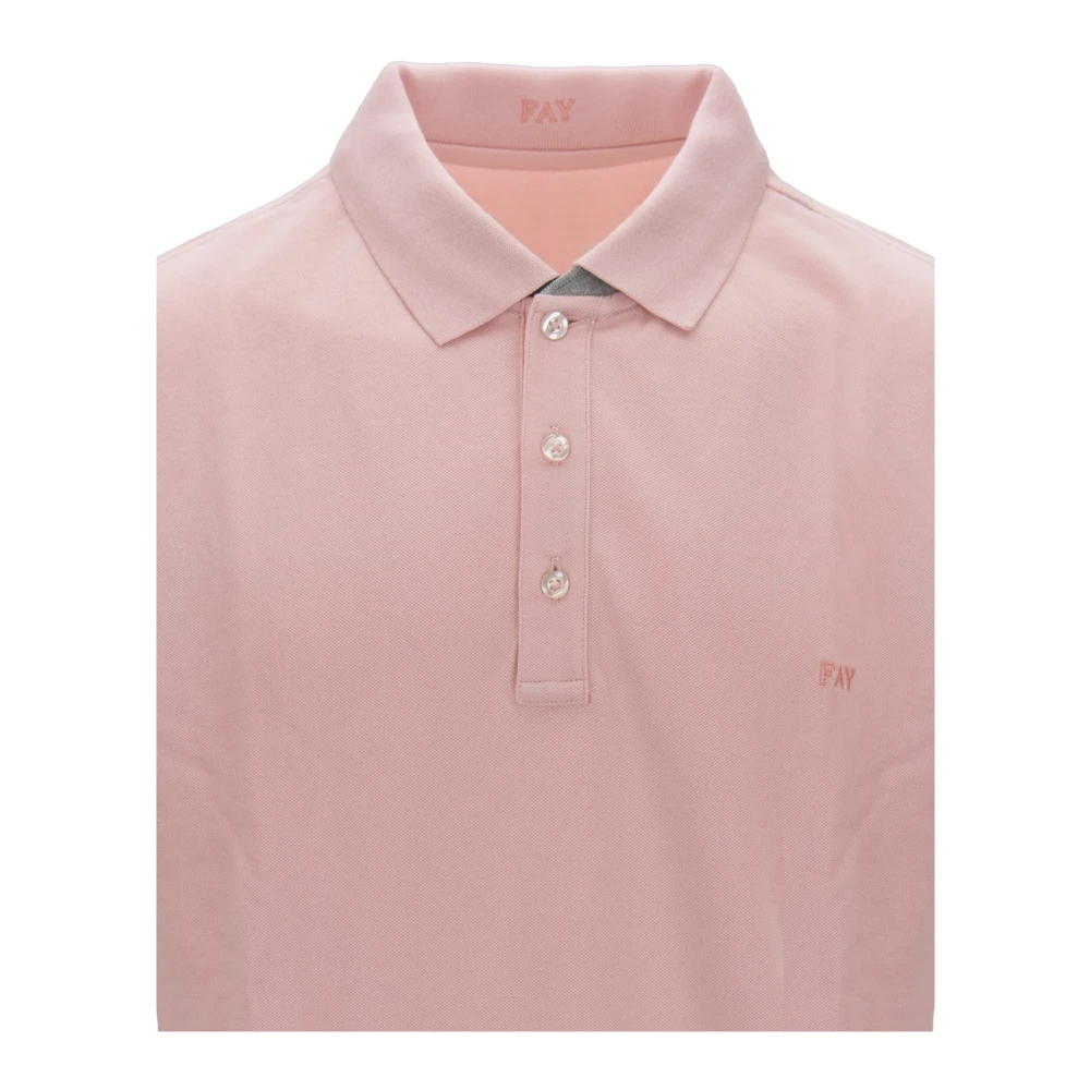 Fay Heren Polo Shirt met knopen Pink Heren