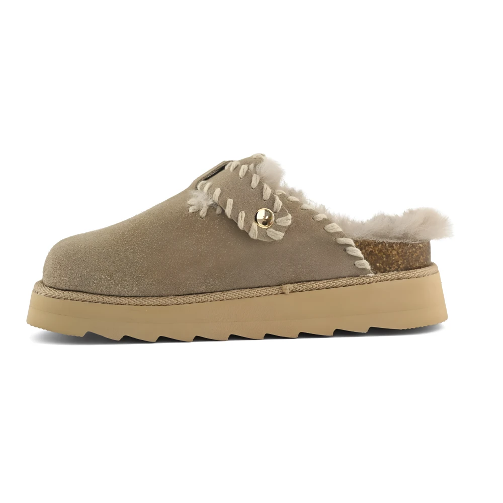Colors Of California Women's Beige Slippers, 3 Uk, Stormy Platform Sabot