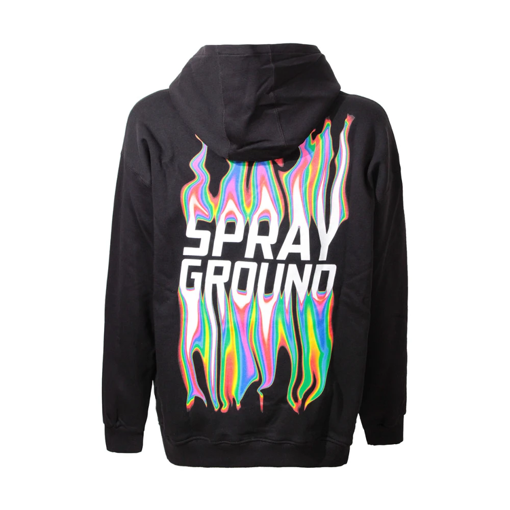 Sprayground Zwarte Hoodie met Logo Black Heren