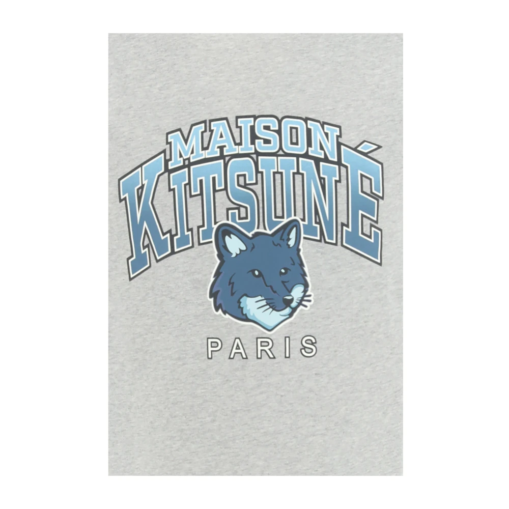 Maison Kitsuné Campus Fox Regular Sweatshirt Gray Heren