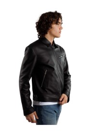 Czarny lamb leather jacket - Colour: Noir