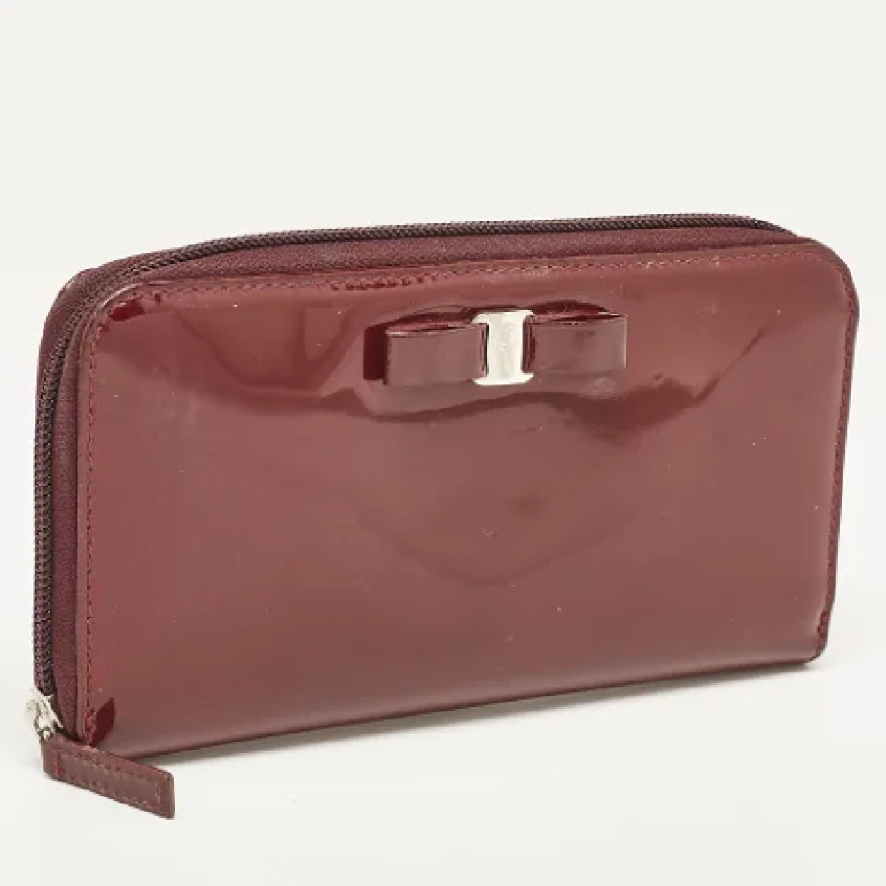 Salvatore Ferragamo Pre-owned Leather wallets Red Dames