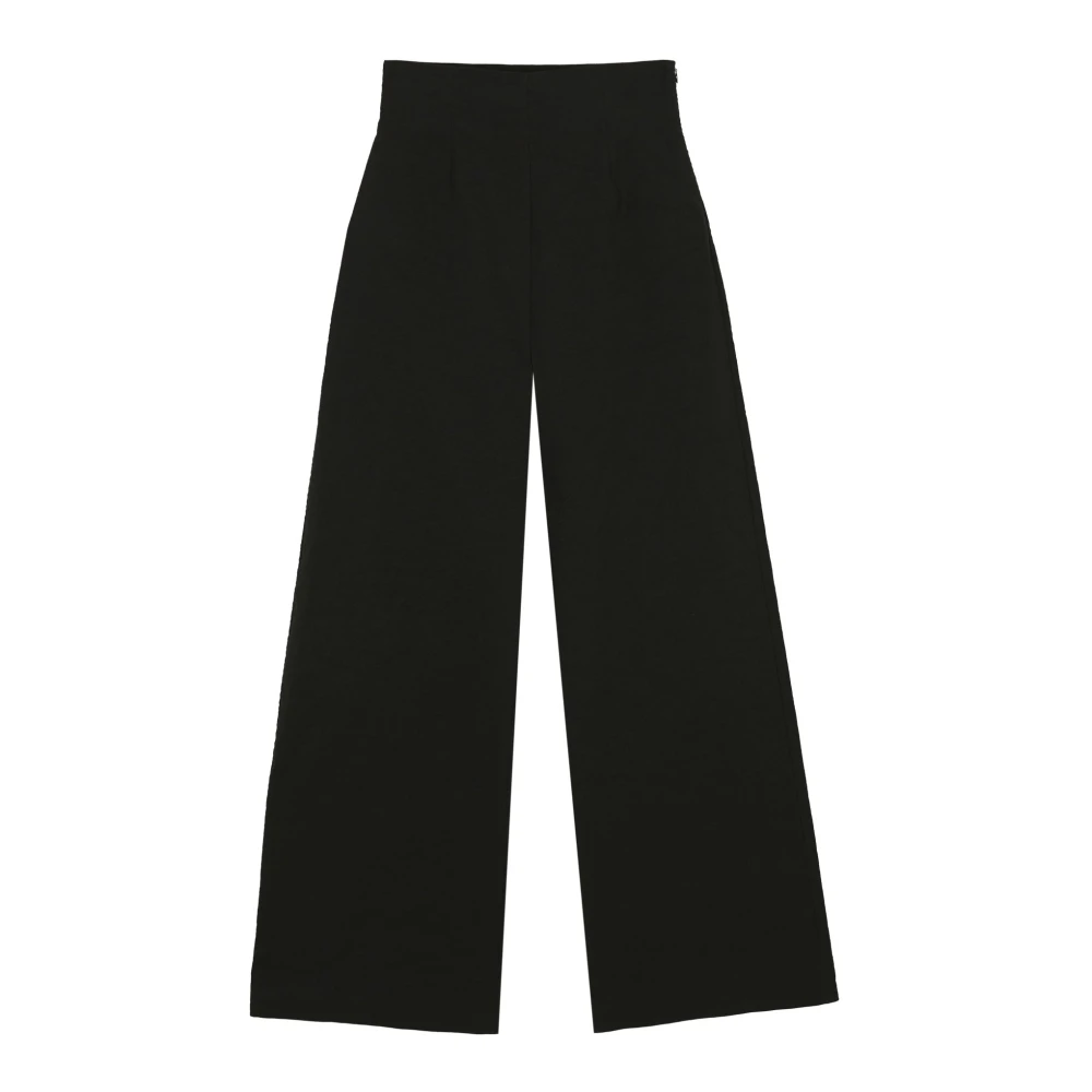 Cortana Metallic Draad Rechte Pijp Broek Black Dames