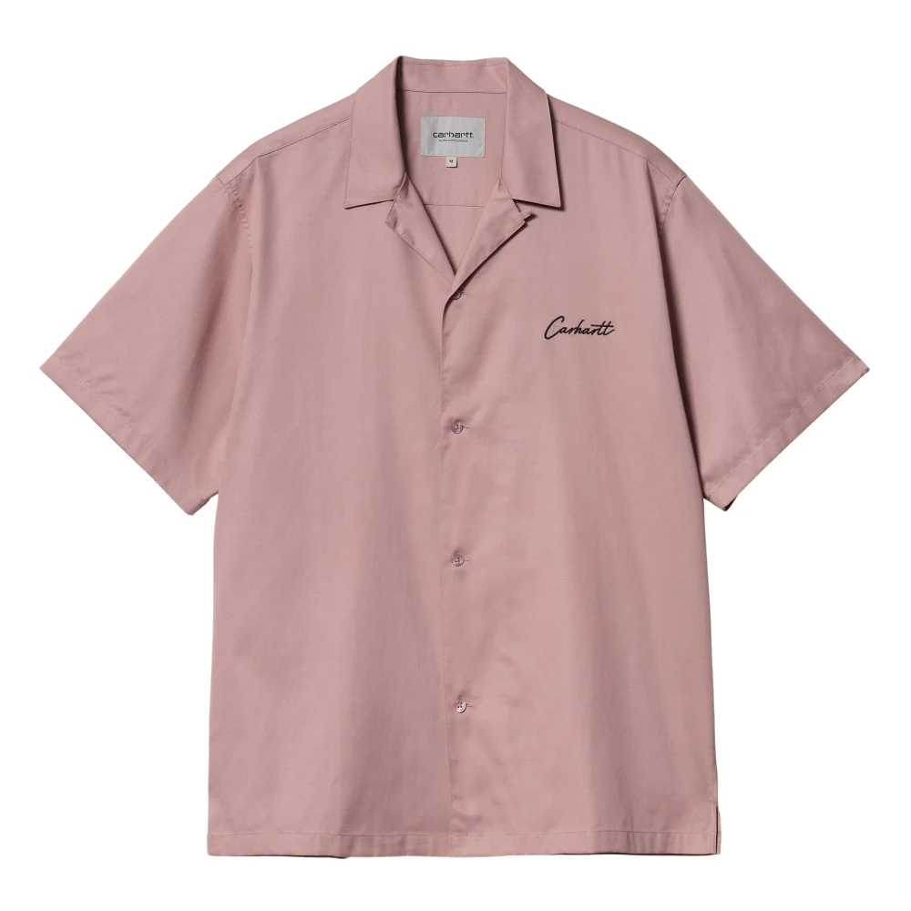 Carhartt WIP Roze Delray Bowling Kraag Shirt Pink Heren