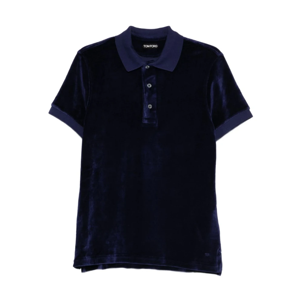Tom Ford Men's Blue Towelling Polo - Polo Shirts - Xl - Tops
