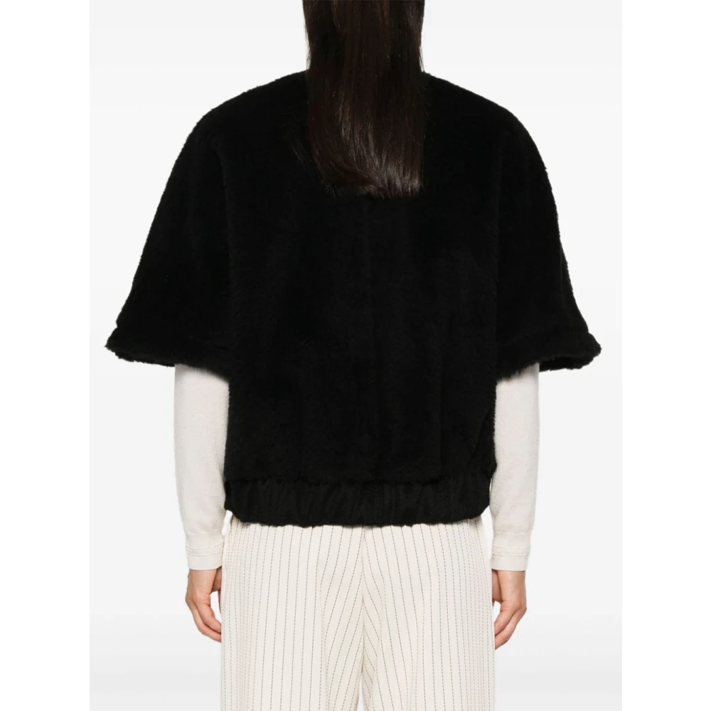 Max Mara Zwarte Teddy Bomberjack Black Dames