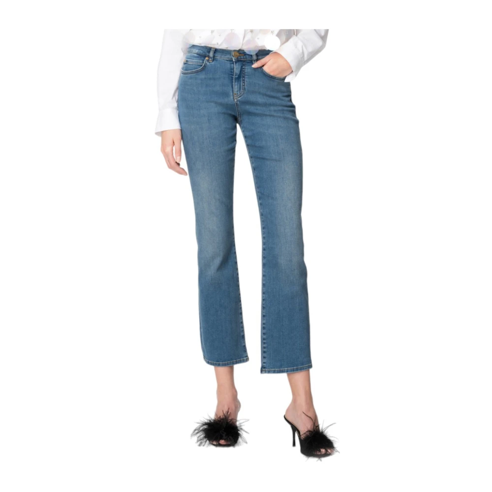 pinko Vintage Bootcut Denim Stretch Jeans Blue Dames