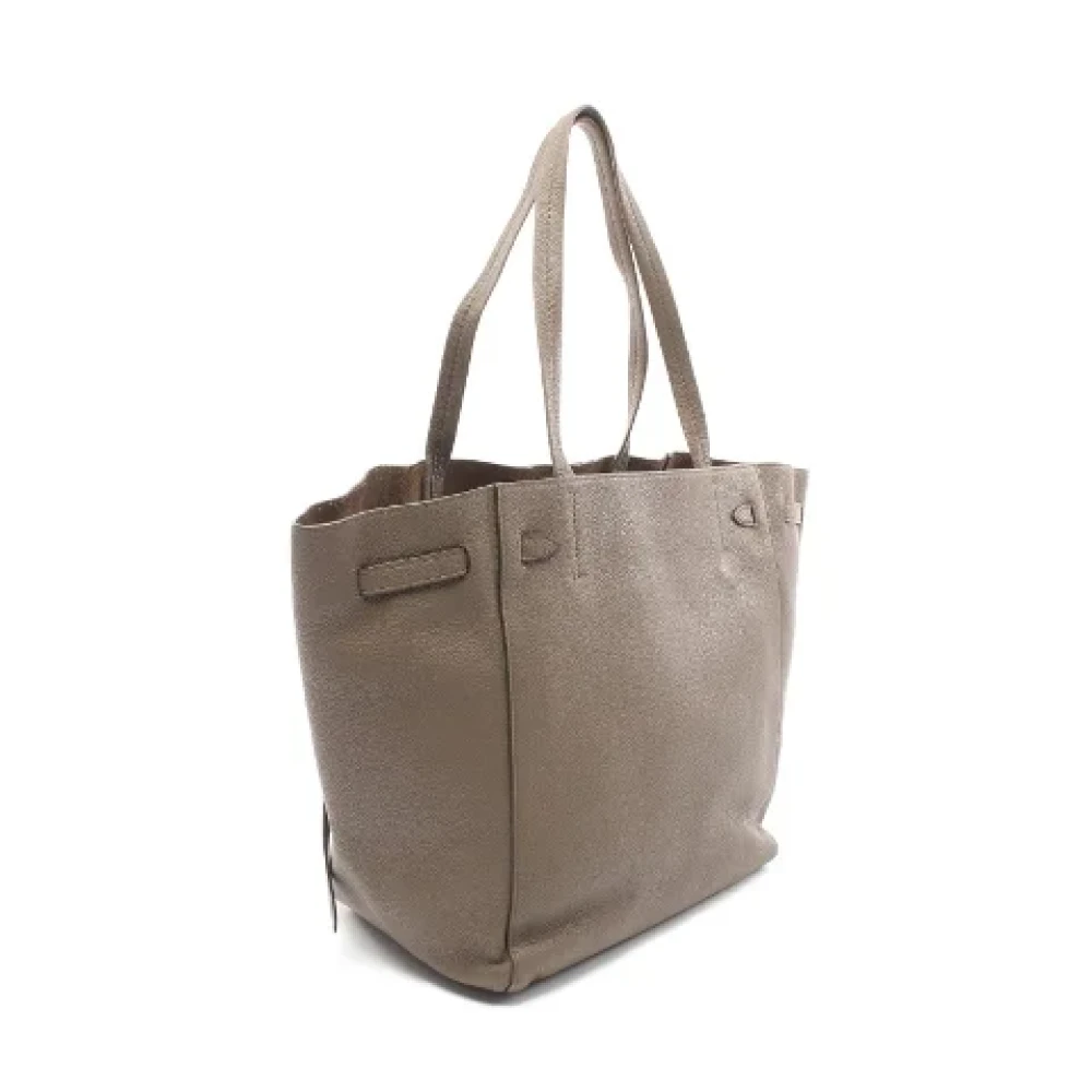 Celine Vintage Pre-owned Leather celine-bags Gray Dames