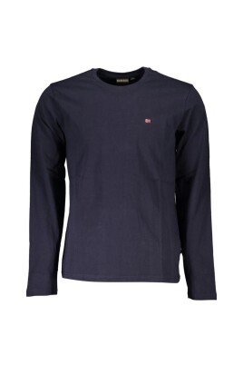 t-shirt-a-manches-longues-en-coton-bleu-avec-logo-brode
