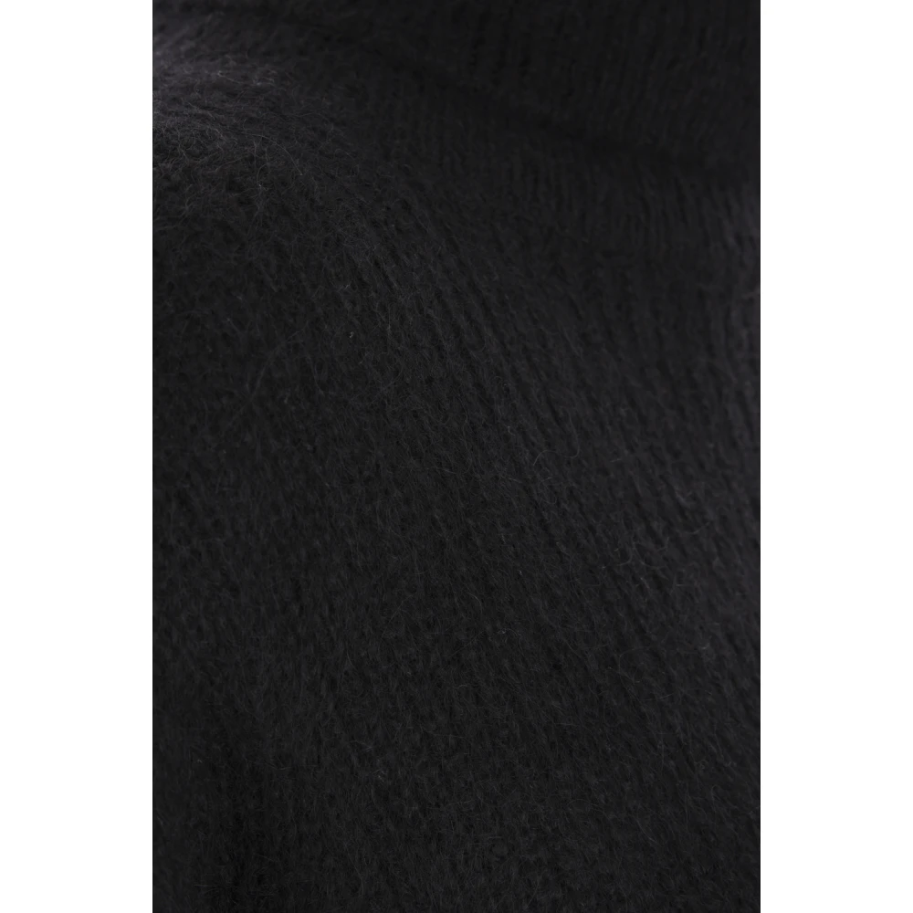 Yohji Yamamoto Zwarte Alpaca Gebreide Trui Black Dames