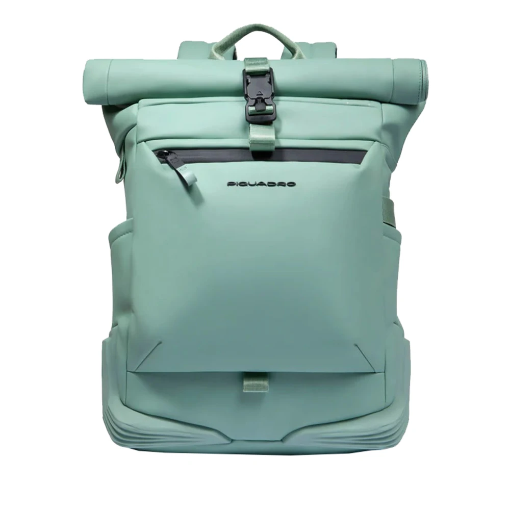 Piquadro Groene Roll-Top Rugzak voor PC en iPad Green Dames