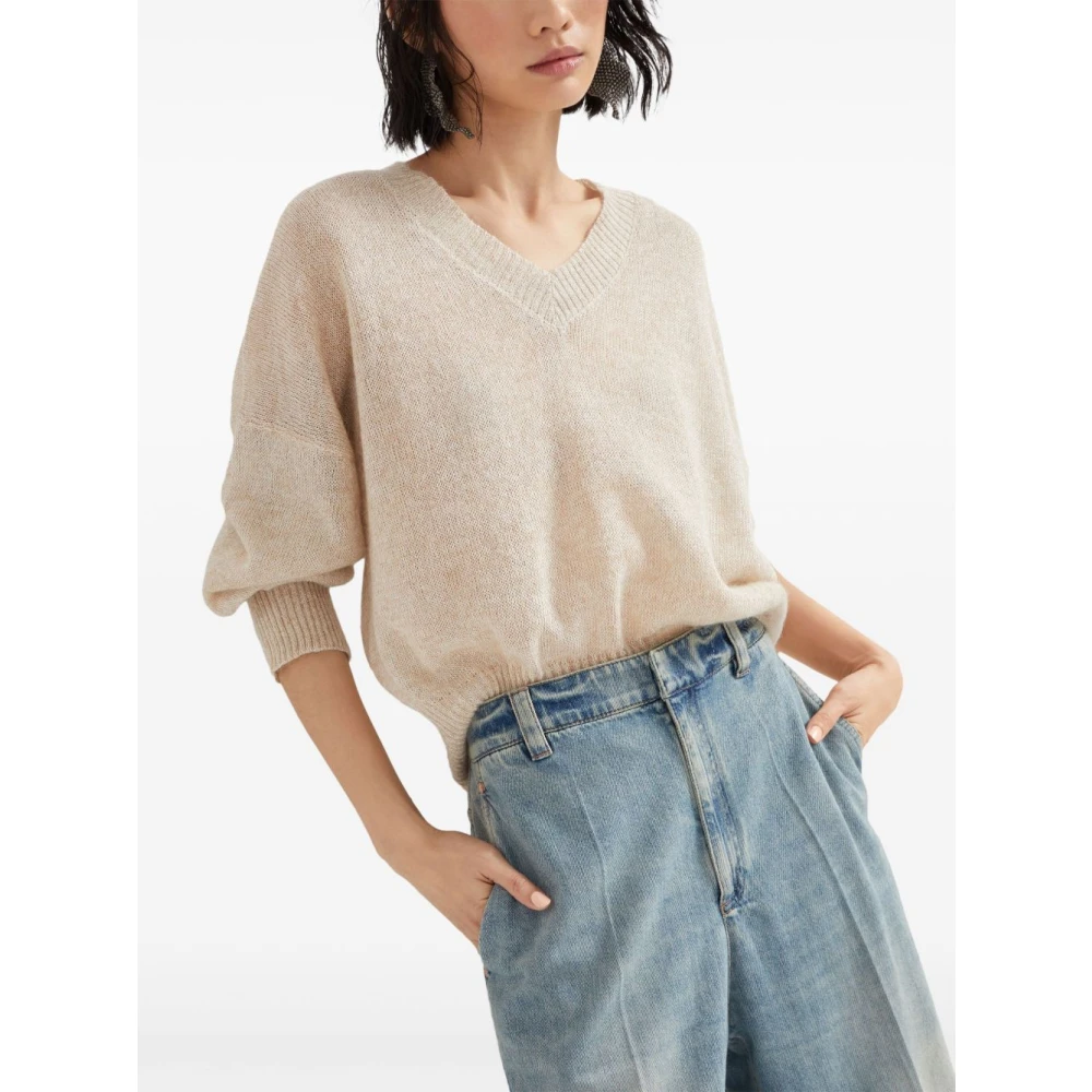 BRUNELLO CUCINELLI Luxe Sweaters Collectie Beige Dames