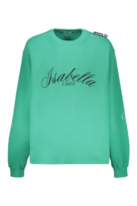 Broderad bomullshuvtröja
