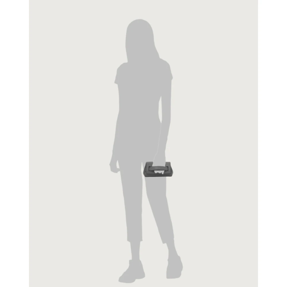 Orciani Nappa Chain Clutch in leer Black Dames