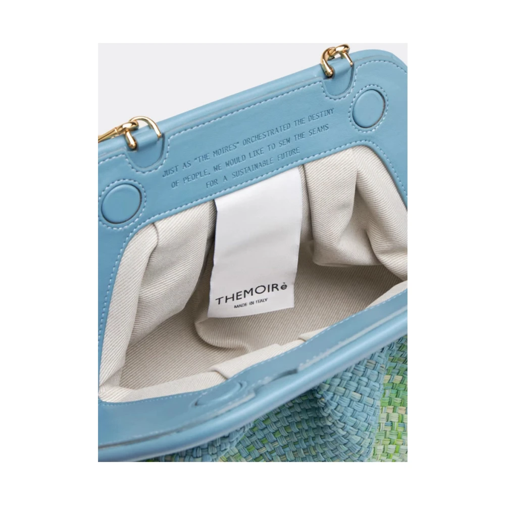 THEMOIRè Elegante Straw Clutch Bag met Tea Tree Blue Dames