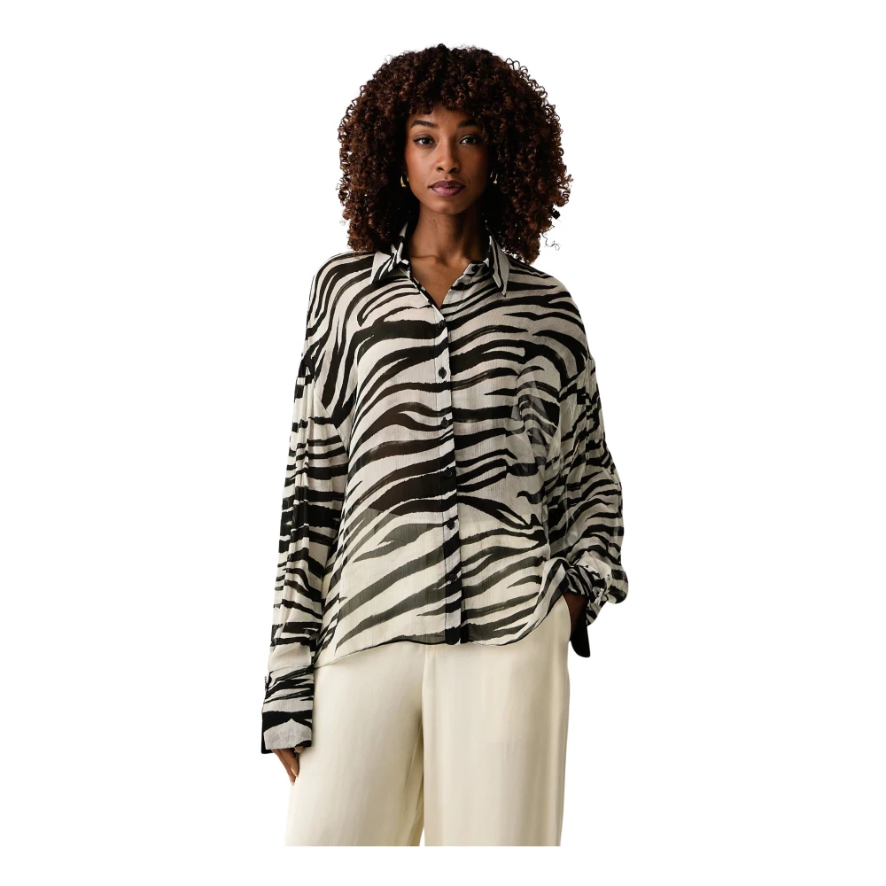 PATRIZIA PEPE - Camicia zebrata bianca e nera - Donna - Taglia 44 - Immagine 5