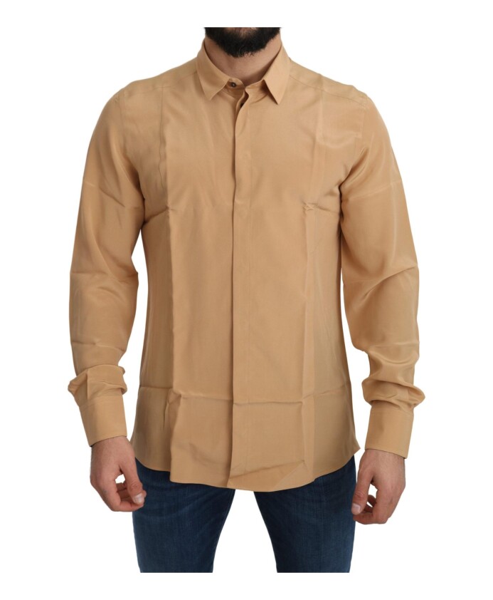 chemise-formelle-en-soie-jaune-slim-fit