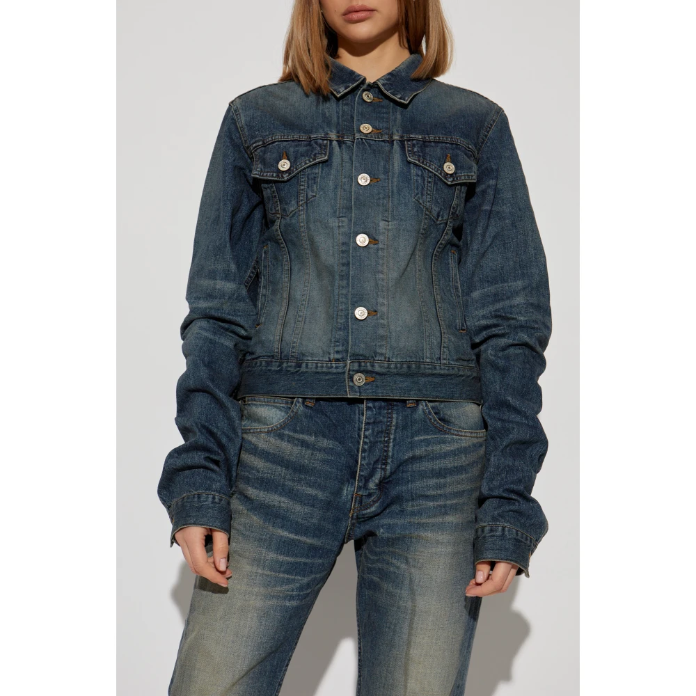 Balenciaga Spijkerjack met vintage-effect Blue Dames