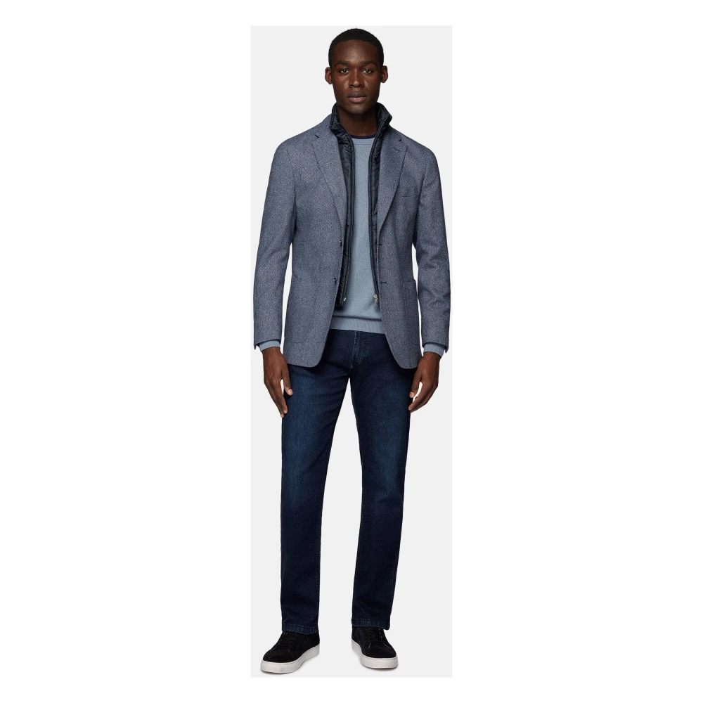 Boggi Milano Micro Fancy Wol Afneembare Bij Blazer Gray Heren