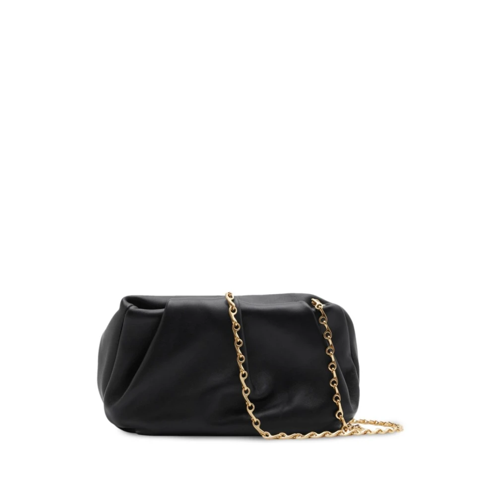 Burberry Zwarte Lamshuid Rozen Detail Schoudertas Black Dames
