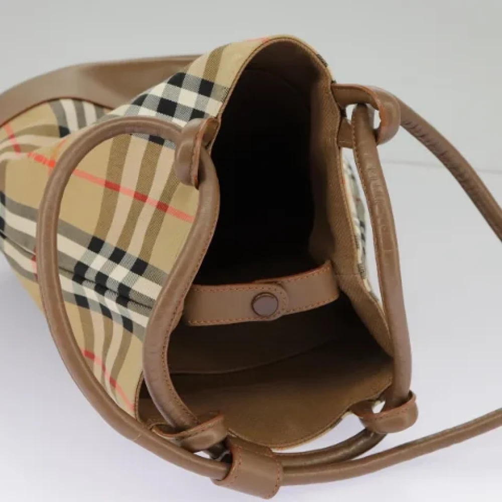 Burberry Vintage Pre-owned Canvas shoulder-bags Beige Dames