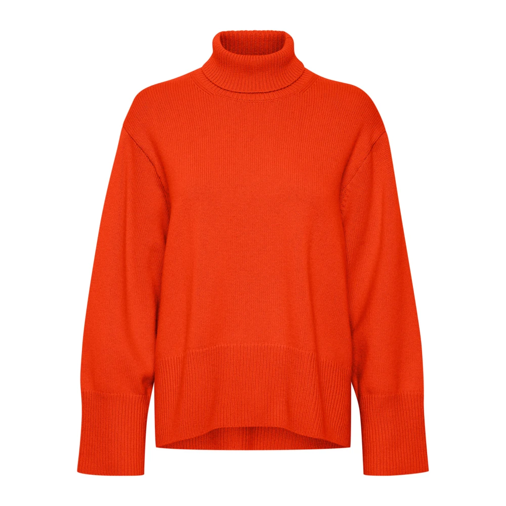 InWear Gezellige Turtleneck Pullover Diep Oranje Orange Dames