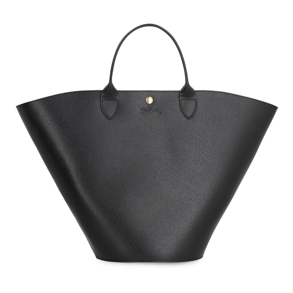 Longchamp Women's Black Shopping Bags, One Size, Smooth Leather Tote Bag