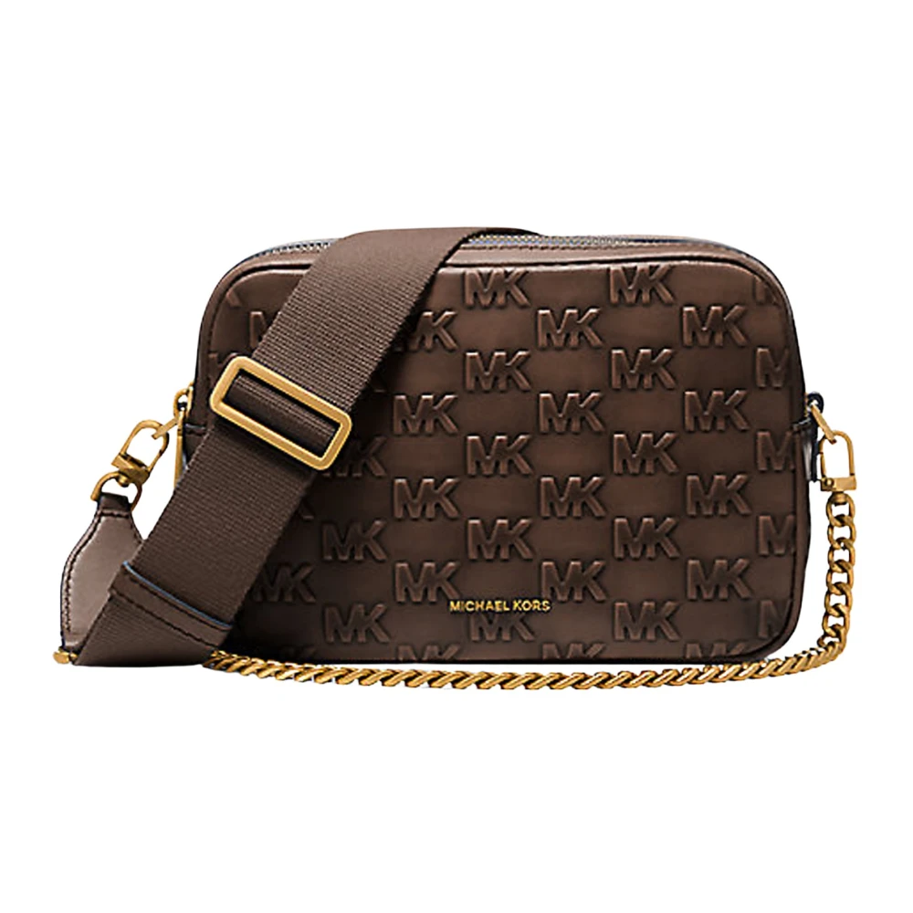 Michael Kors Women's Brown Structured Leather Crossbody Bag Bryant