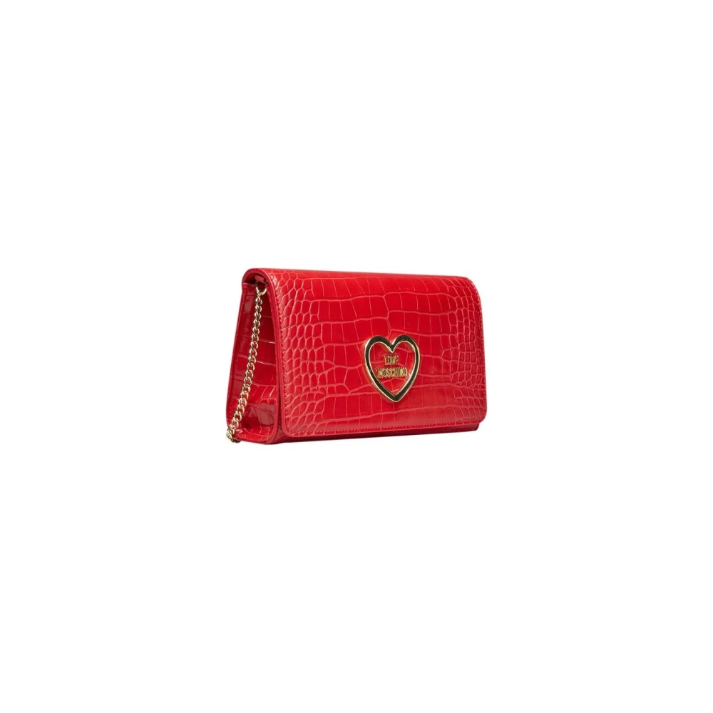 Love Moschino Crossbody Chain Tas met Logo Voorkant Red Dames
