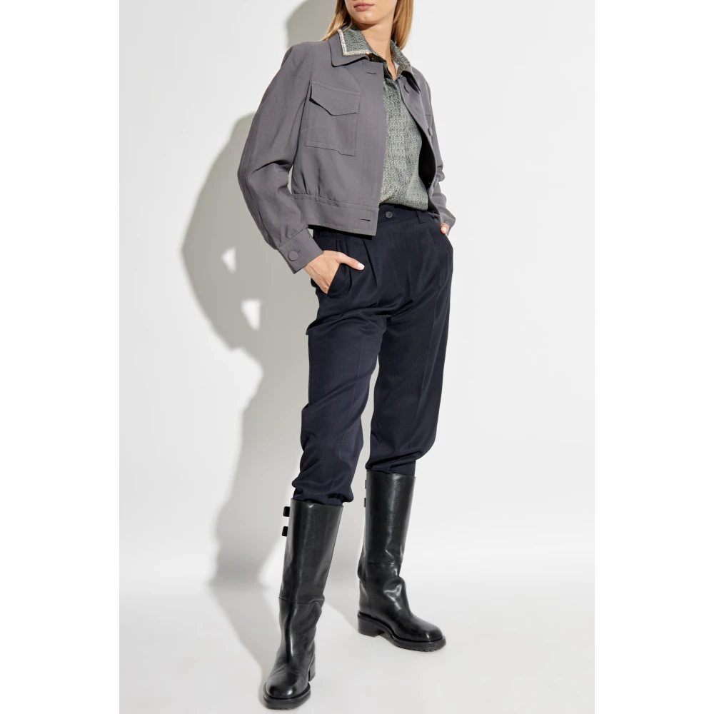 Golden Goose Shirt met decoratieve kraag Gray Dames