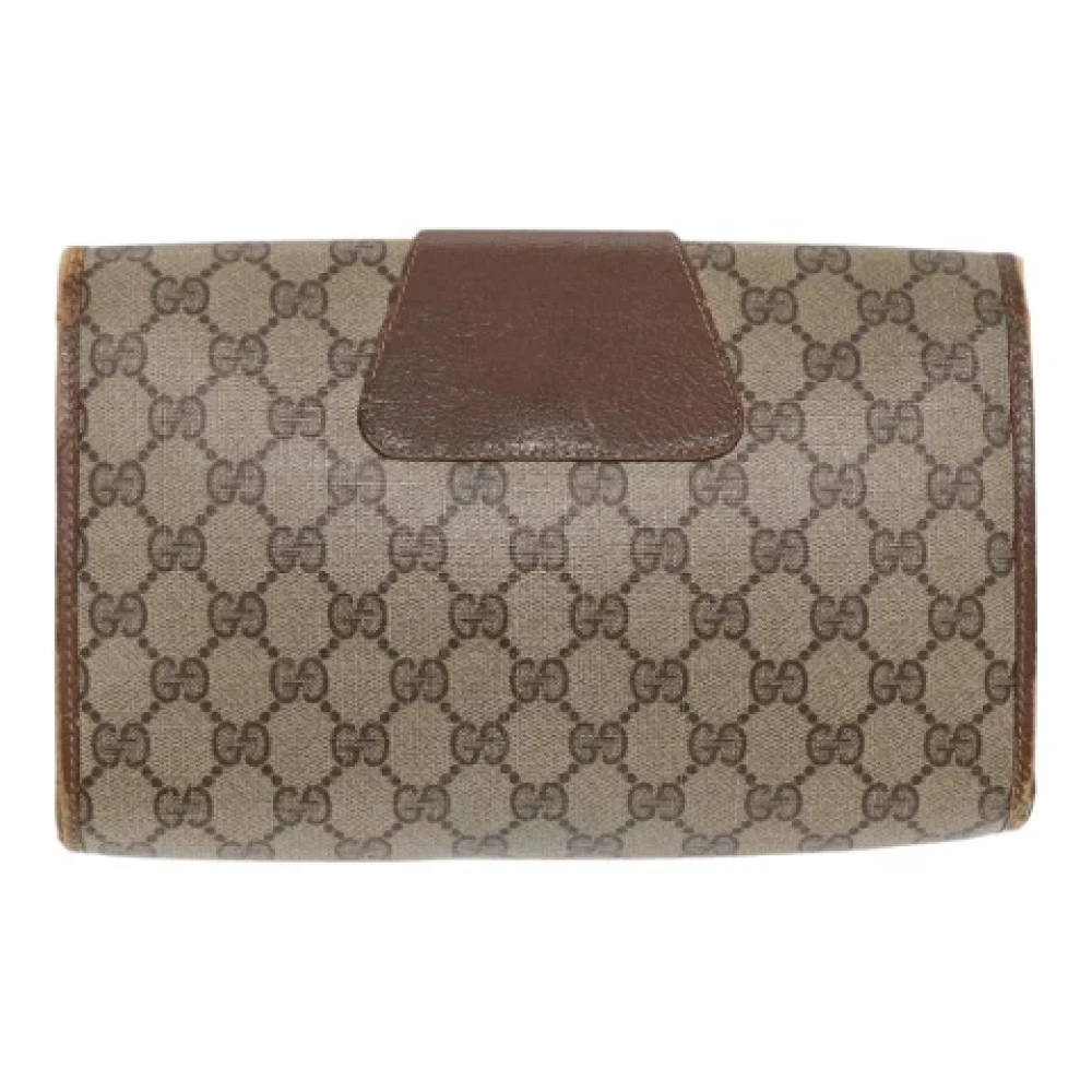 Gucci Vintage Pre-owned Leather clutches Beige Dames