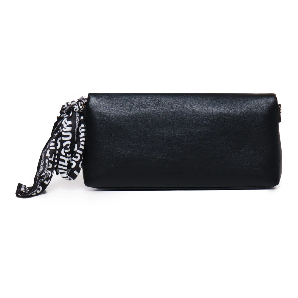 Love Moschino Zwarte Schoudertas met Decoratieve Sjaal Black Dames