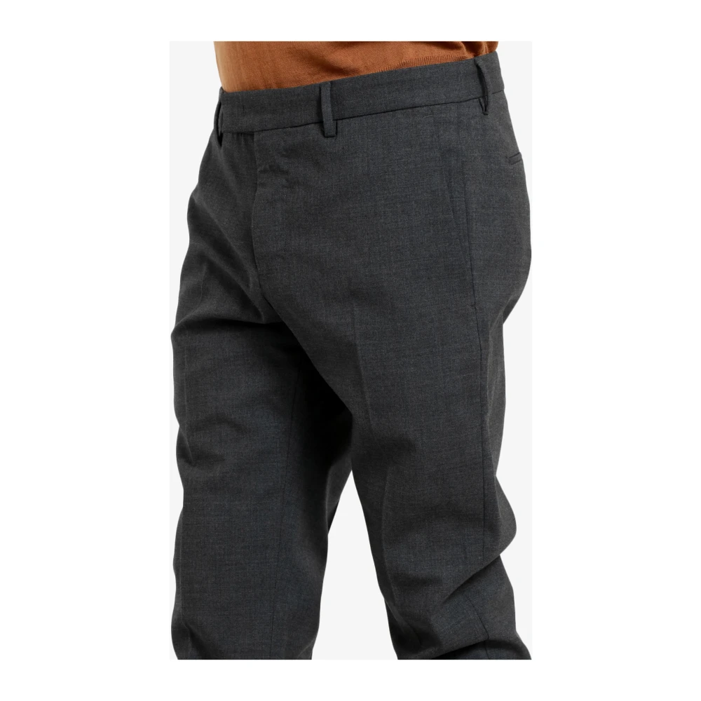 PT Torino Ontspannen Fit Wollen Broek Gray Heren