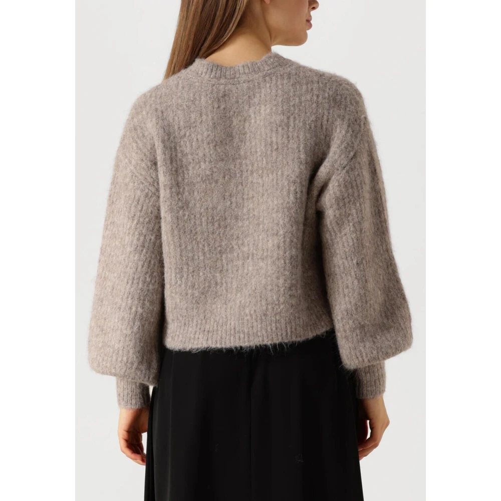 Co'Couture Taupe Rib Cardigan voor Vrouwen Beige Dames