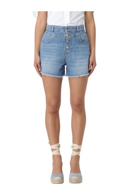 button-detail-denim-shorts