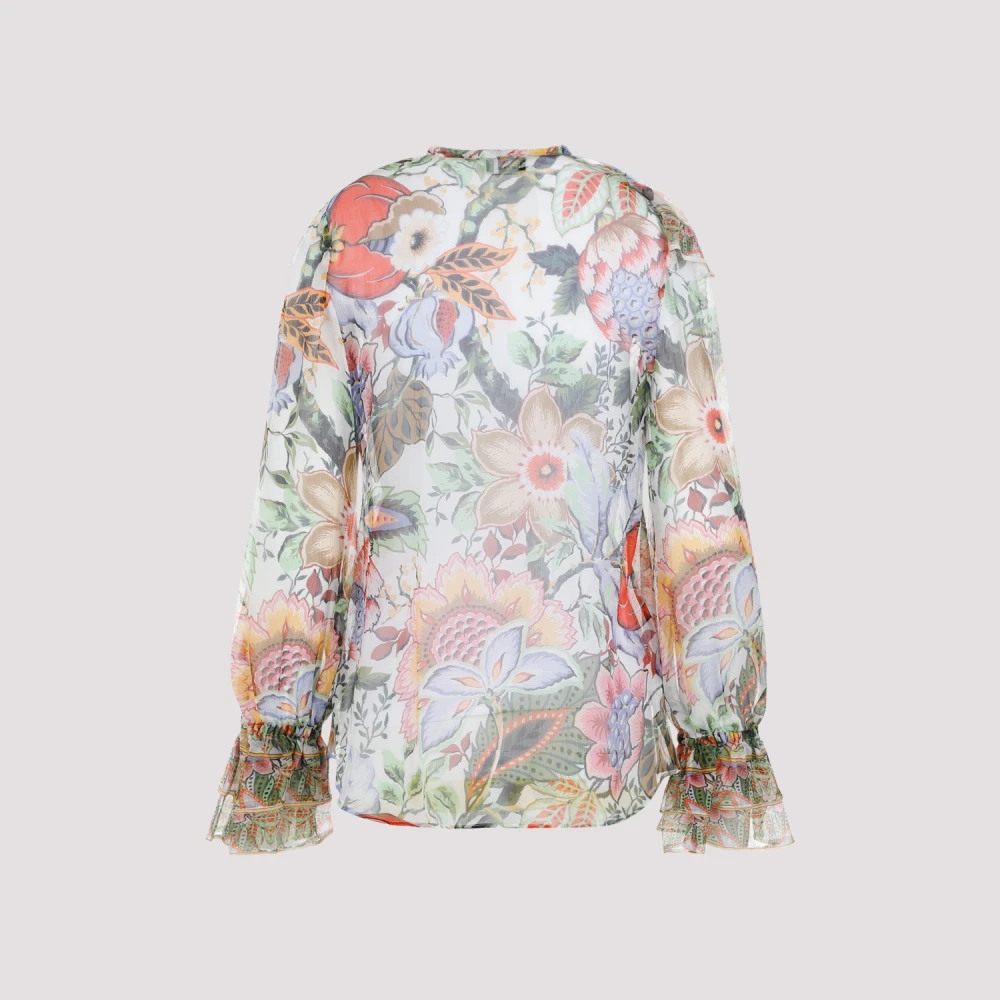 ETRO Bloemen Zijden Shirt Multicolor Dames