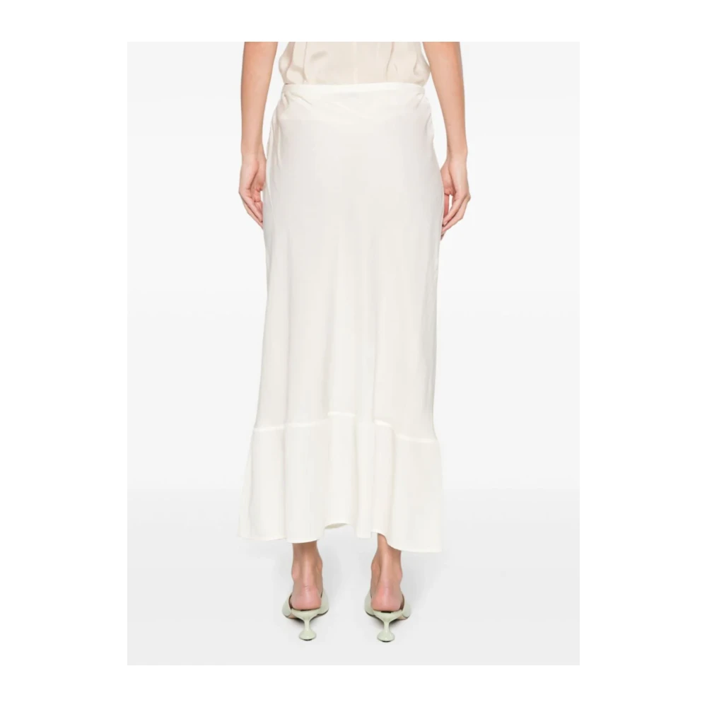 Lemaire Witte Asperges Bias Cut Lange Rok Beige Dames