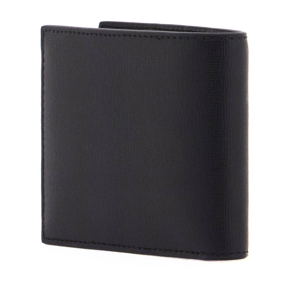 Bally Geëmbosseerd leren portemonnee met twee vouwen Black Heren
