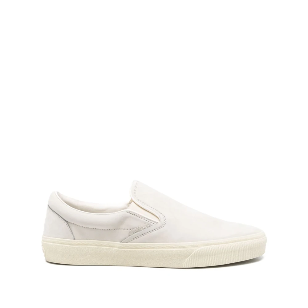 Tom Ford Men's White Nubuck Jude Slip On Sneaker - Sneakers - 10 Uk - Shoes
