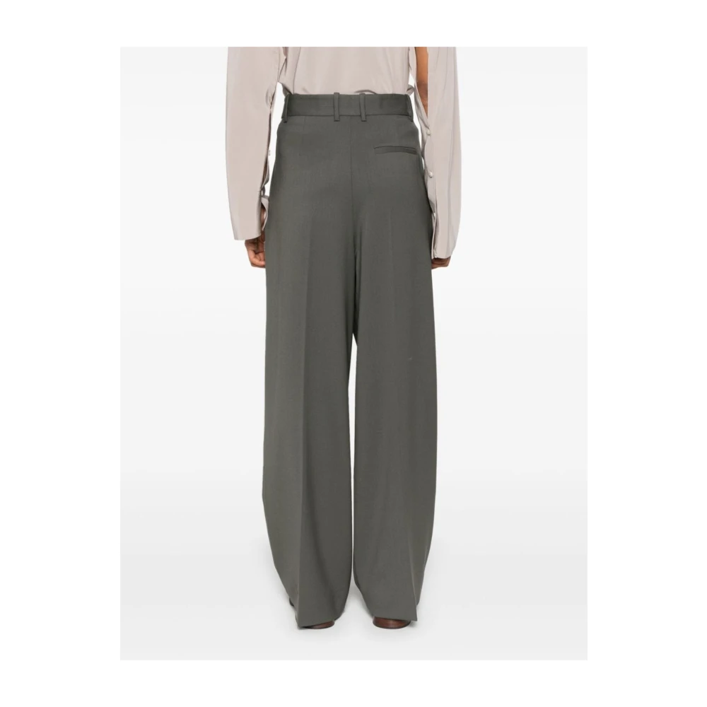 P.a.r.o.s.h. Grijze Wollen Twill Broek Gray Dames