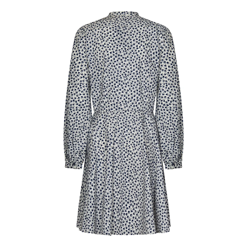 Polo Ralph Lauren Blauwe Jurk met Bloemenprint en Knoopsluiting Blue Dames