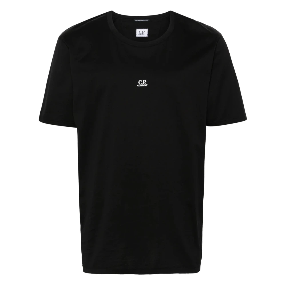 C.P. Company Zwart Logo Print Katoenen T-Shirt Black Heren