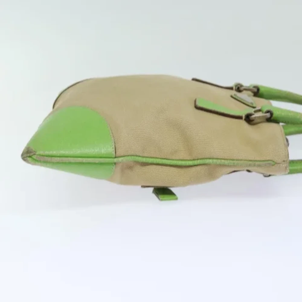 Prada Vintage Pre-owned Canvas handbags Beige Dames
