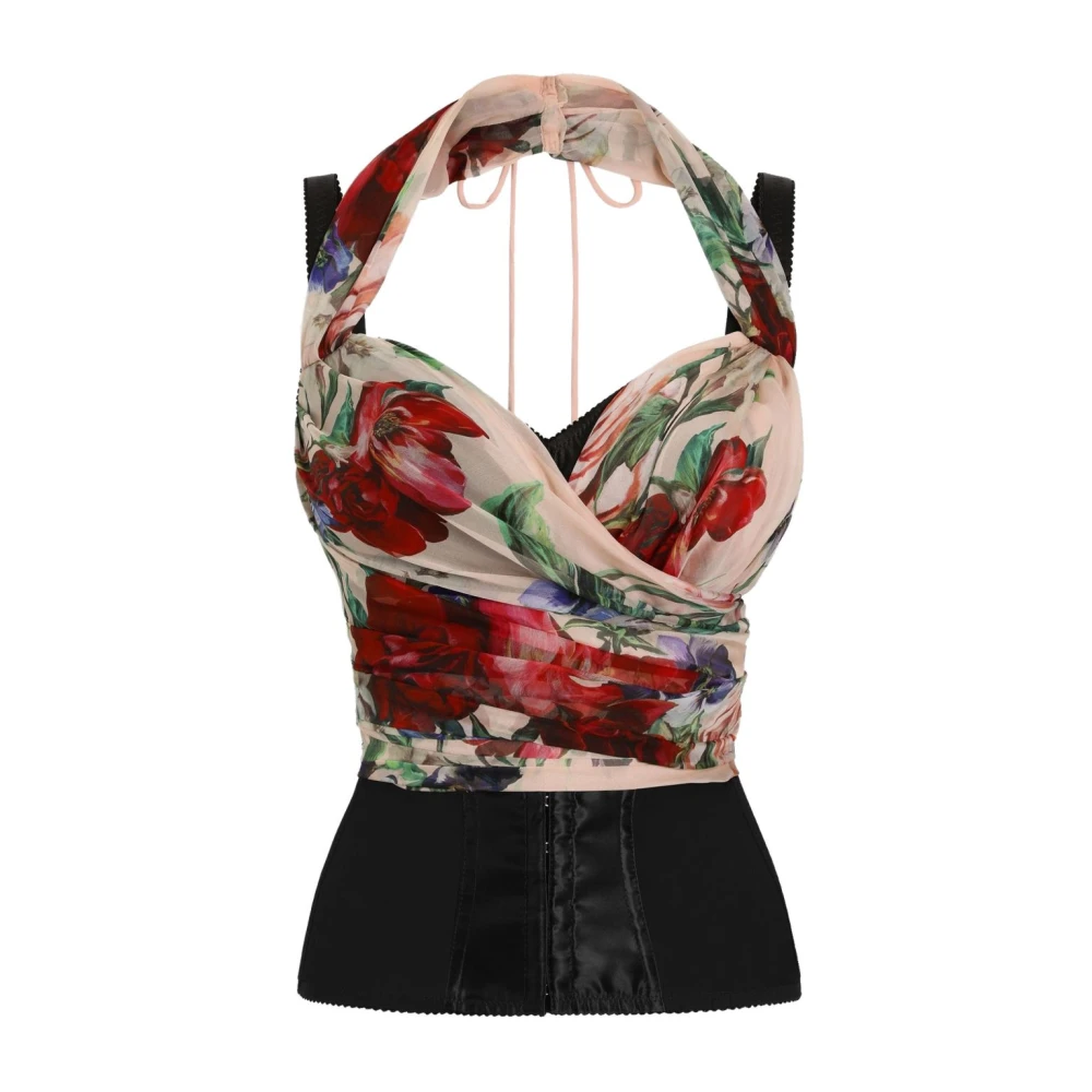 Dolce & Gabbana Mujer Multicolor - Top Corsé De Marquisette Y Chifón - Tops - M