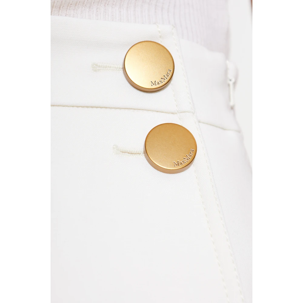 Max Mara Geplooide broek Polonia White Dames