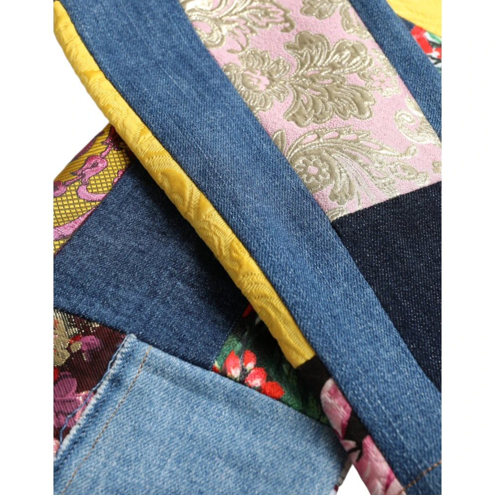 Dolce & Gabbana Levendige Patchwork Skinny Jeans Multicolor Dames