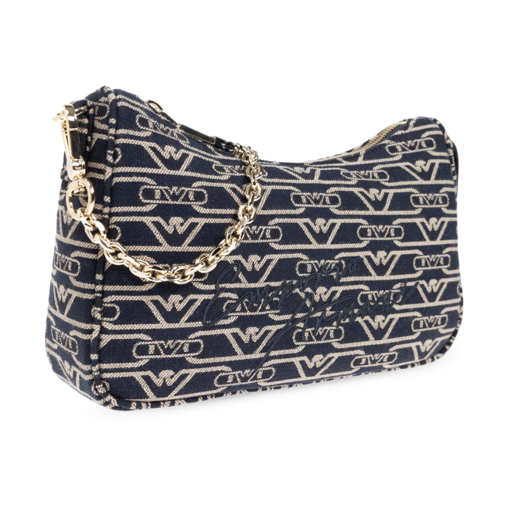 Emporio Armani Schoudertas met geborduurd logo Black Dames